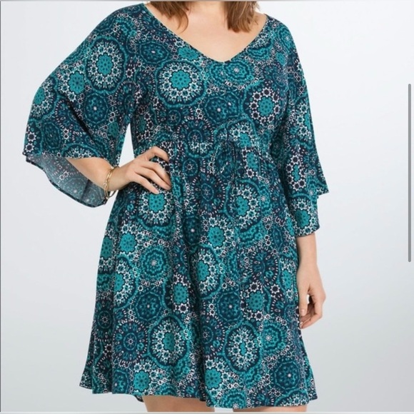 TORRID GEO PRINT LATTICE BACK DRESS - Picture 2 of 9